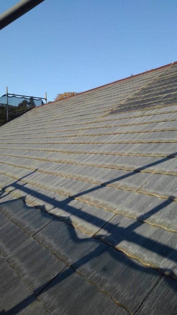 スレート屋根塗装工事　ラジカル制御塗料
