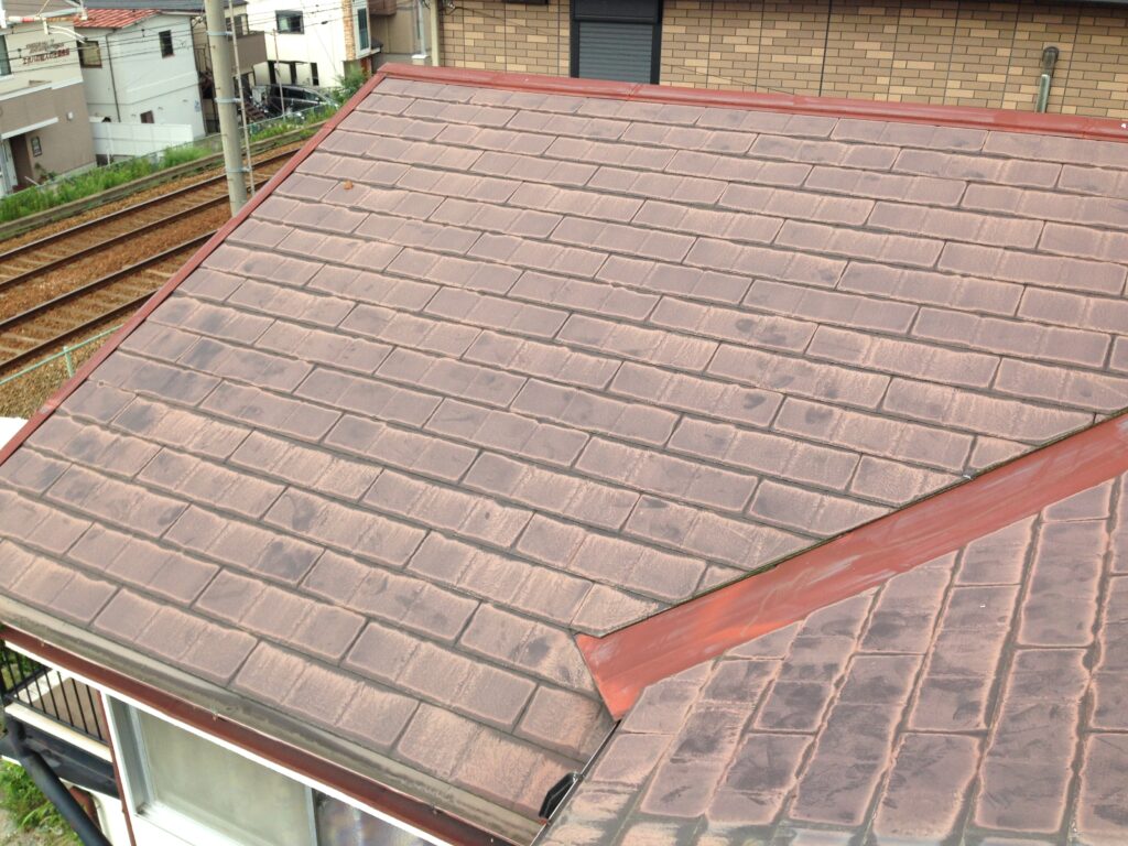 神戸市西区で屋根リフォーム　スレート屋根の上から金属屋根でカバー工法